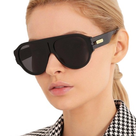 Gucci Accessories - Gucci Black Brown Green 0665 Havana Sport Chunky Aviator Gg0665s Unisex Sunglass